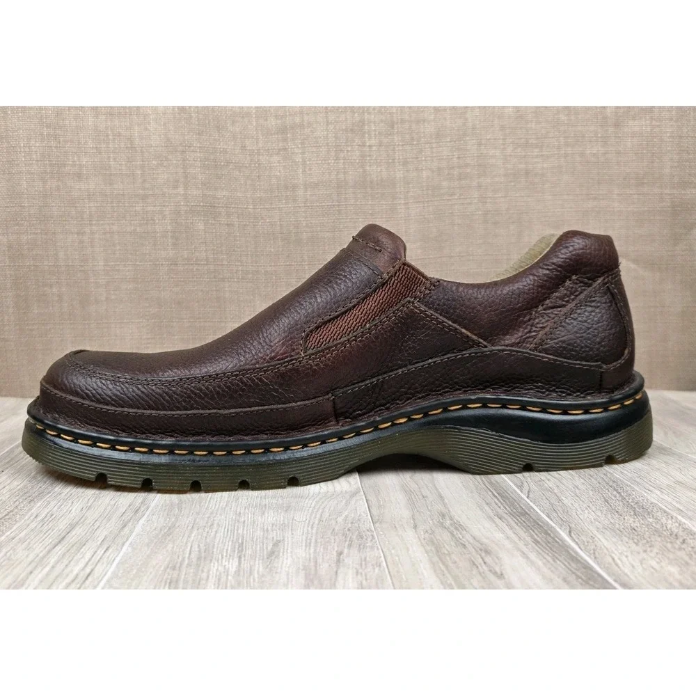 Dr Martens Mens Orson Loafers Size 12M Brown Leather Slip On Lug Sole Shoes NEW